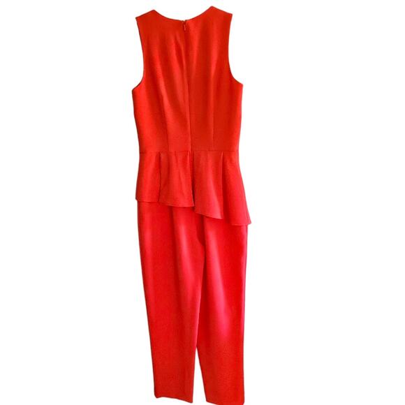 Vince Camuto Orange Red Peplum Jumpsuit Romper - Picture 4 of 6
